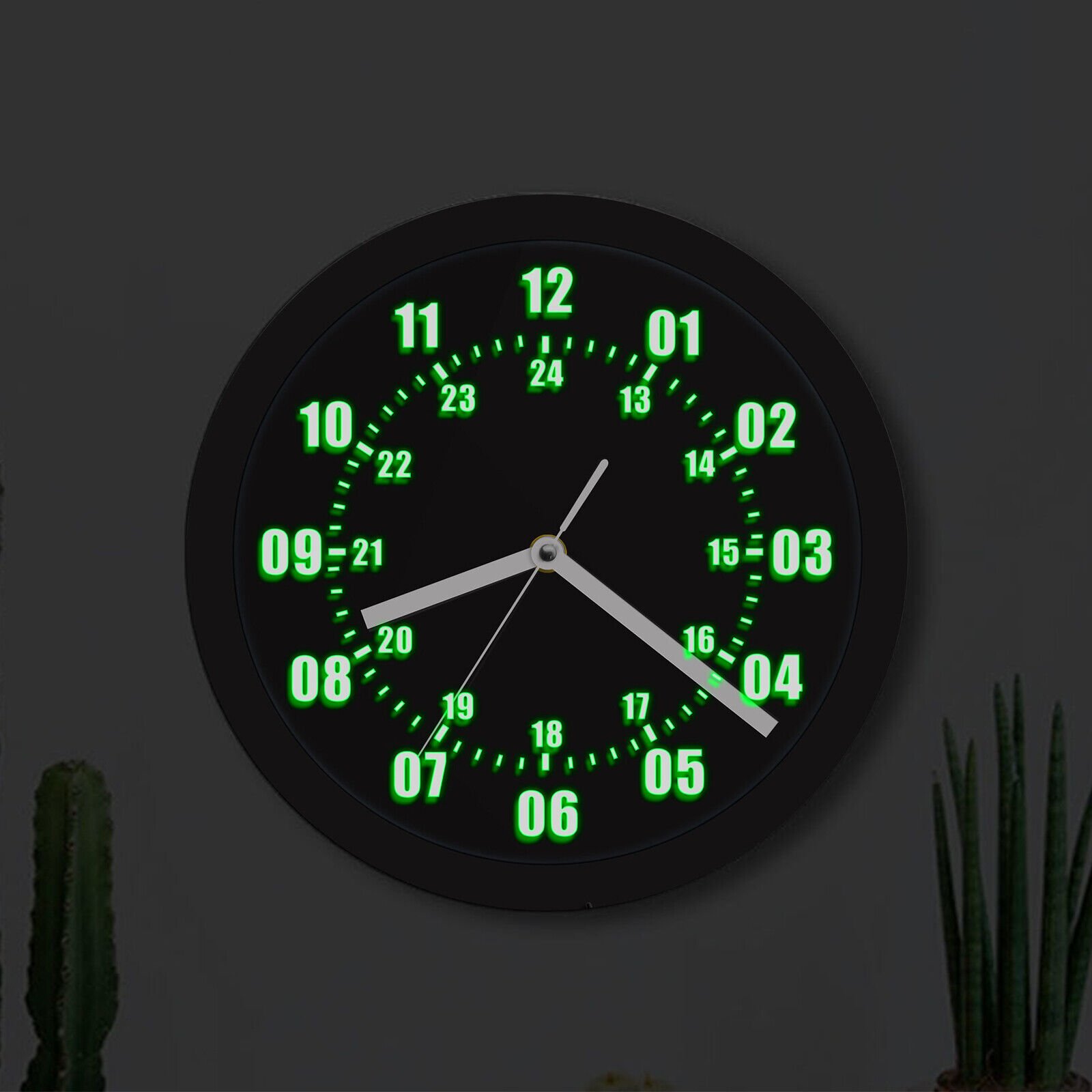 Military Time LED Display Neon Sign Backlight Wall Clock Room Decoration Gift