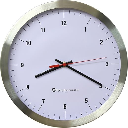 Modern 12" Stainless Silent Wall Clock White Face with Non Ticking Quiet and Accurate Movement