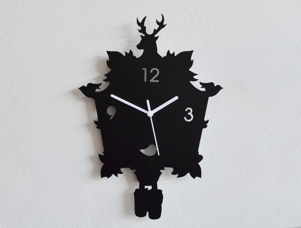 Modern Cuckoo Silhouette Wall Clock