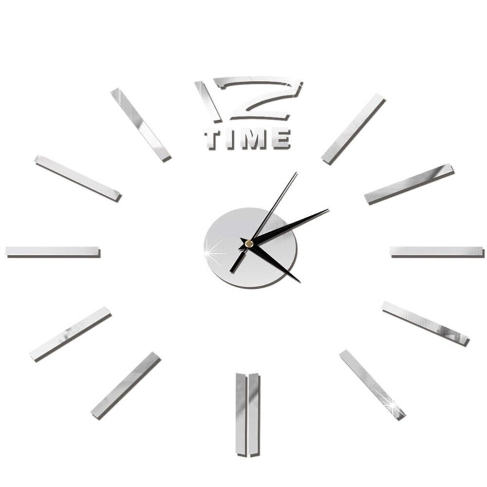 Modern DIY Wall Clock Large Frameless 3D Wall Clock for Home