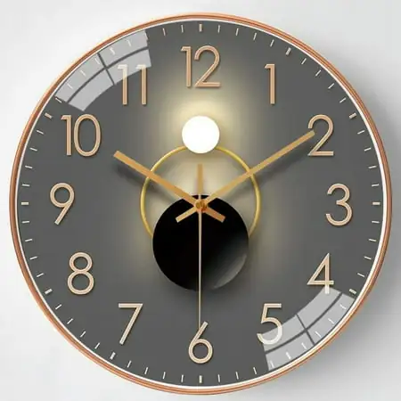 Modern Elegance: Silent Quartz Ticking Wall Clock with Light Shadow and Geometric Design for