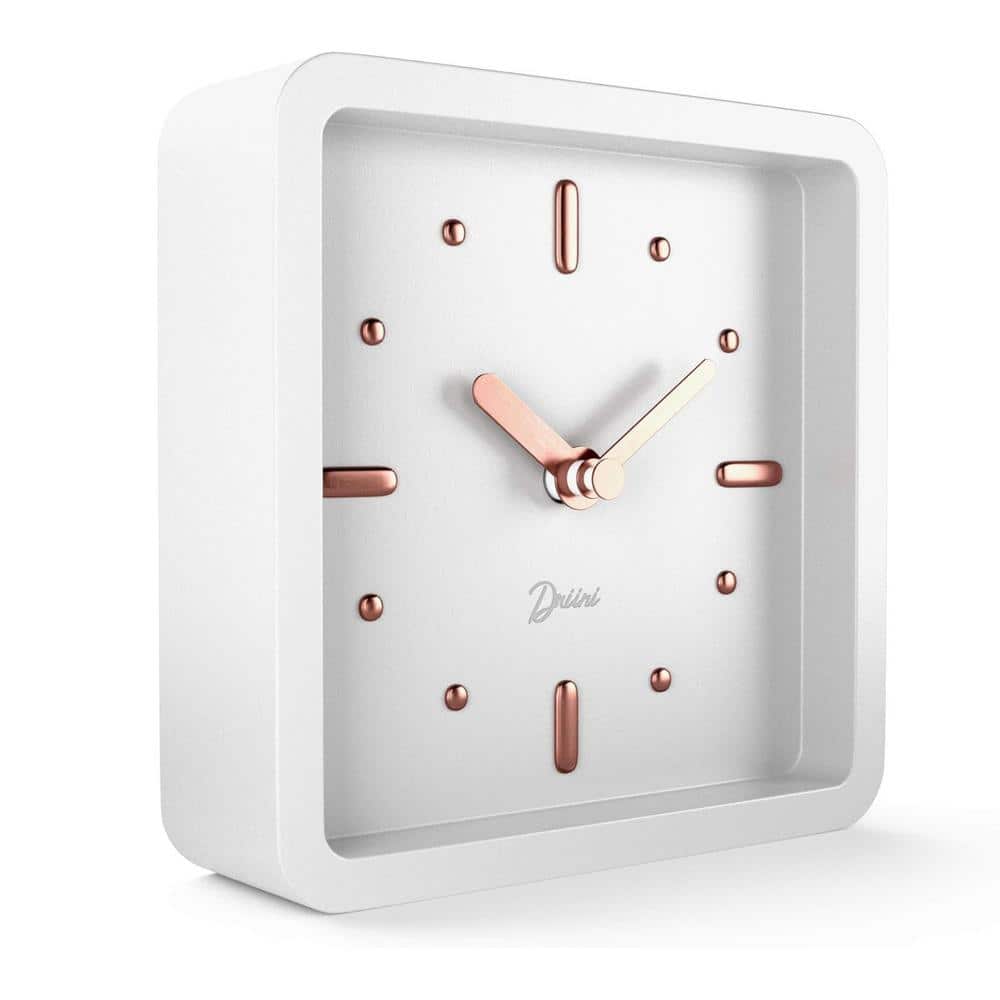 Modern Mid Century Desk and Shelf Clock, Battery Operated with Silent, Small...