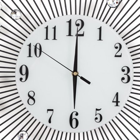 Modern Sun Design Crushed Diamond Crystal Wall Clock 60x60cm Home Decor Large