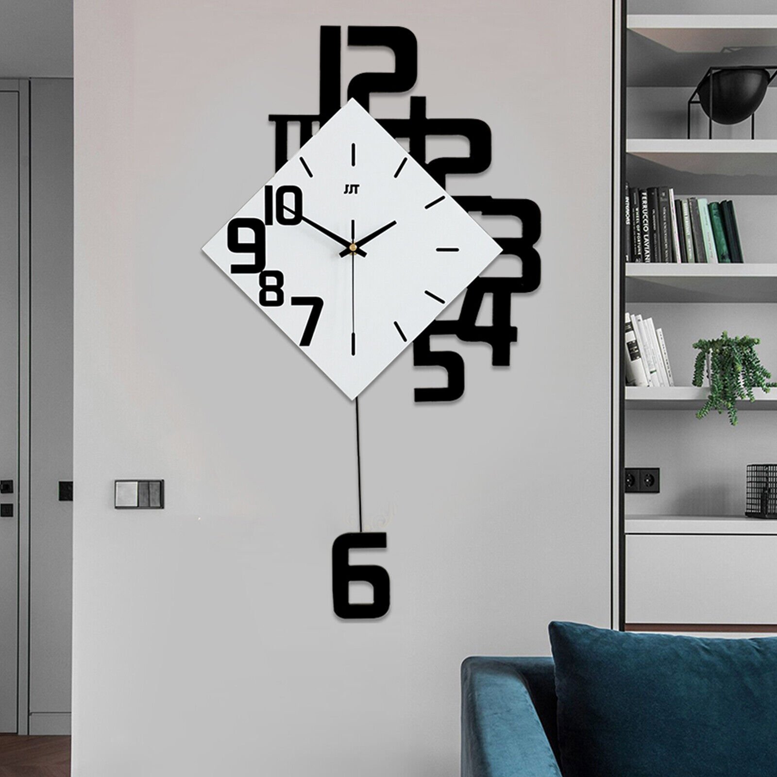 Modern Swing Metal Quartz Silent Wall Clock Nordic Design Hanging Clock USA