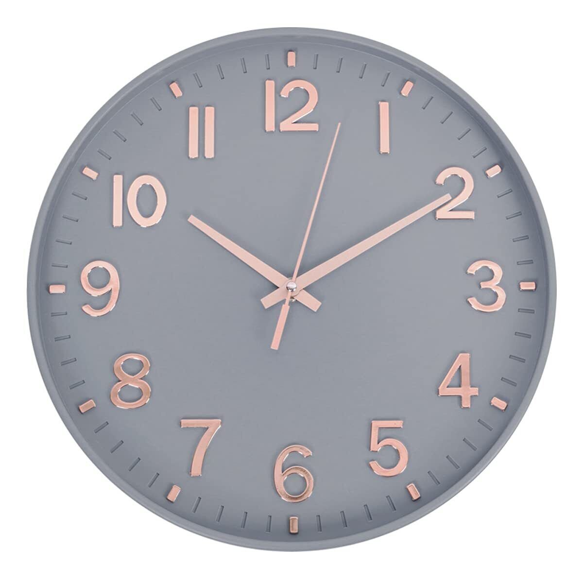 Modern Wall Clocks Battery Operated,12 inch Silent Non Ticking Round Quartz C...
