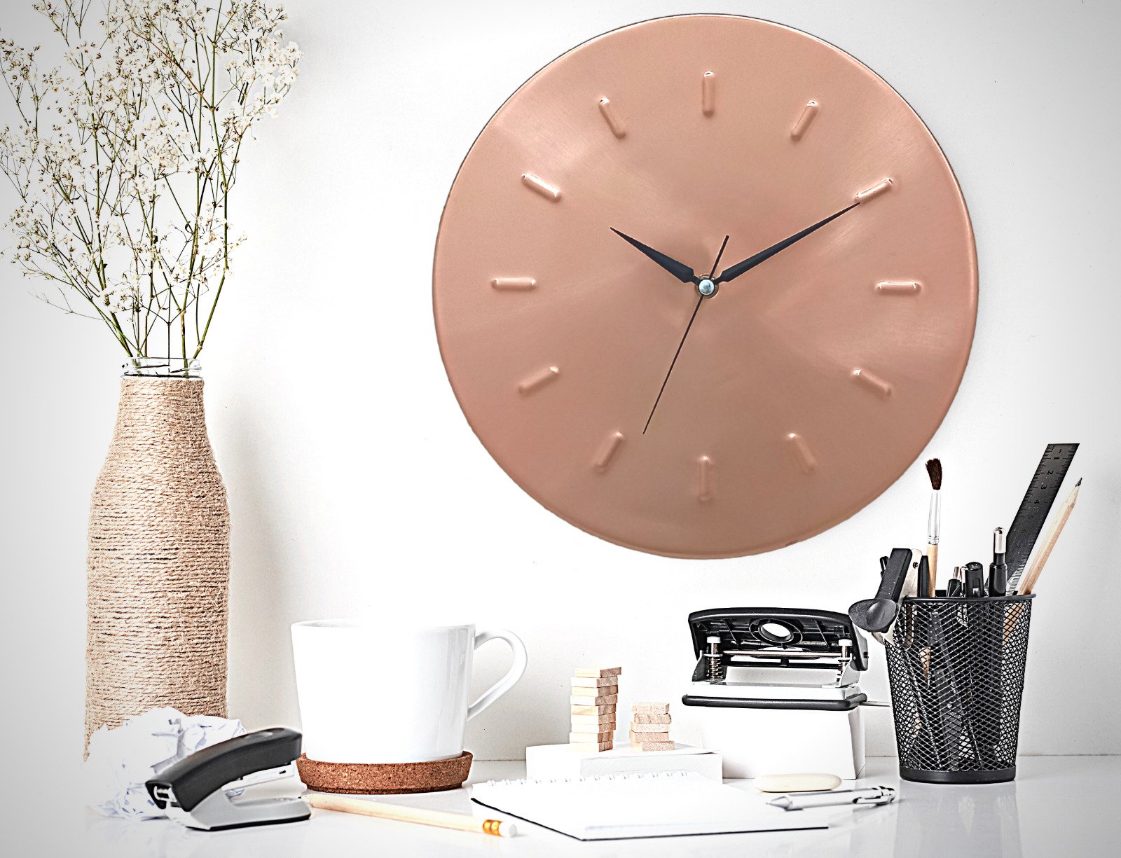 Modern Wall Clock, Unique Handmade Art Deco Copper Wall Clock for Wall Decor