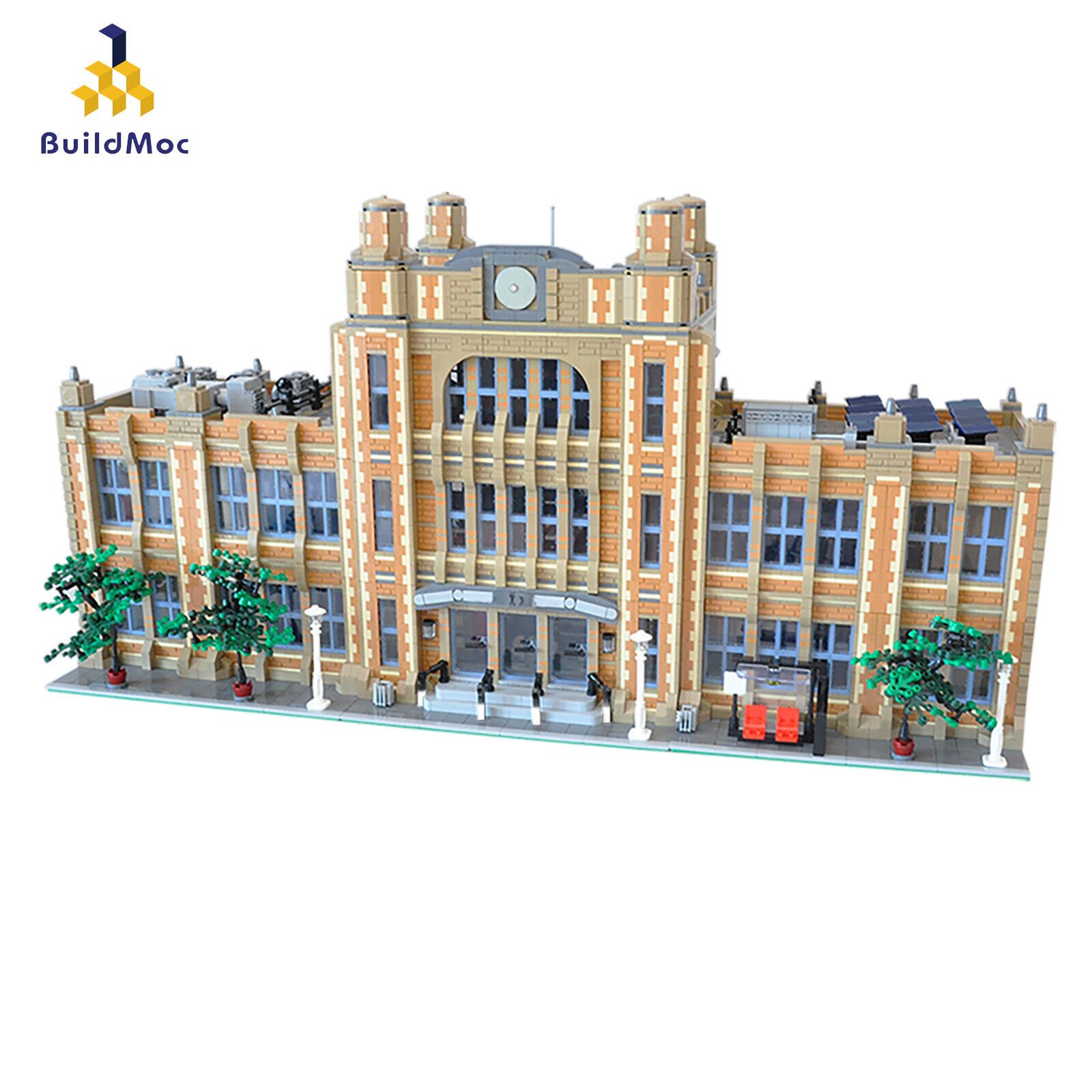 Modular School with Interior Building Blocks Set DIY Model Bricks Toys 14412pcs