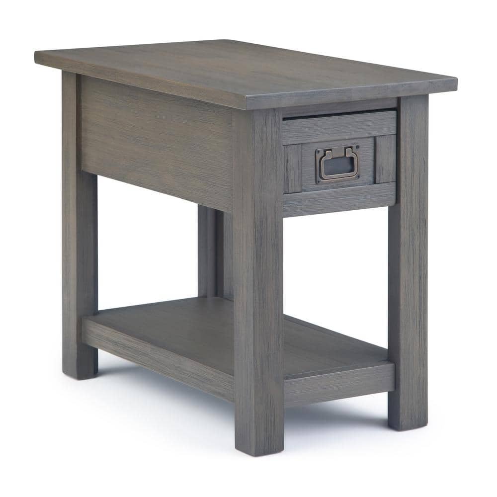 Monroe Solid ACACIA Wood 14 in. Wide Rectangle Rustic Narrow Side Table...