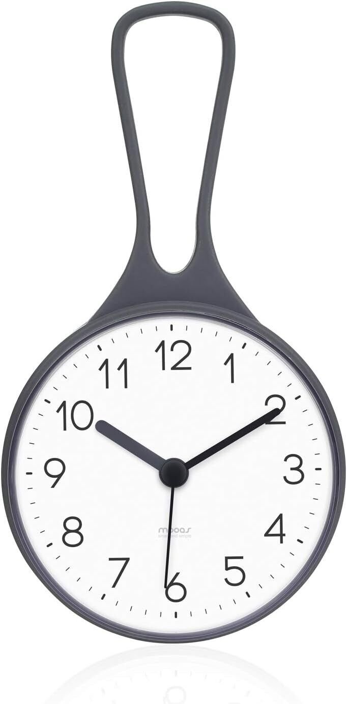Mooas Loop Bathroom /Waterproof Shower Clock, Hanging with Hook, Kitchen Clock,