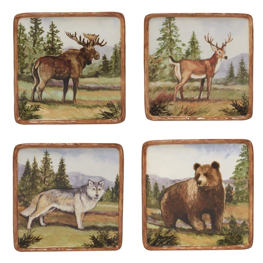 Mountain Summit Assorted Colors Canape Dessert Plates (Set of 4)