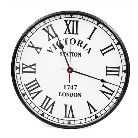 Nagina International 16 MDF Circular Wall Clock with Big Display Roman Numeral Dial & Fonts | Wall Hanging Decor Accessories | Gifts Ideas for House Warming (White Dial)