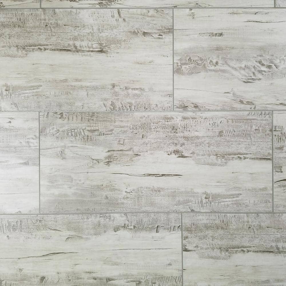 Nature Gray 7 in. x 16 in. Wood Look Large Format Glass...