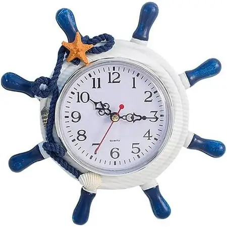 Nautical Anchor Beach Wall Clock, Navy Blue Bathroom Accessories and Decor, Decorative Vintage photo Nautical Anchor Beach Wall Clock, Navy Blue Bathroom Accessories and Decor, Decorative Vintage