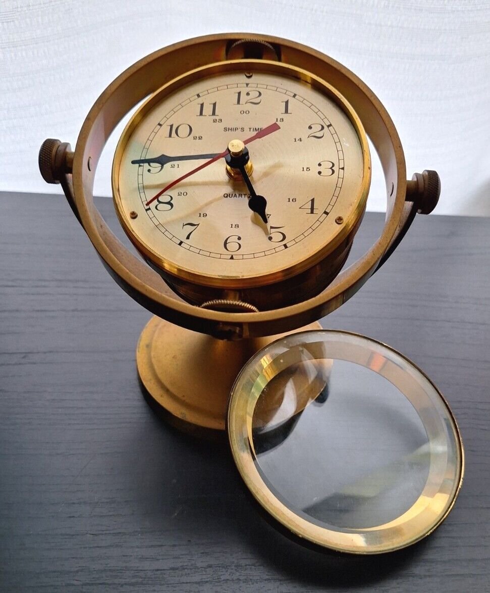 Nautical Desk Clock Boat Chronometer Ships Time Bey-Berk International