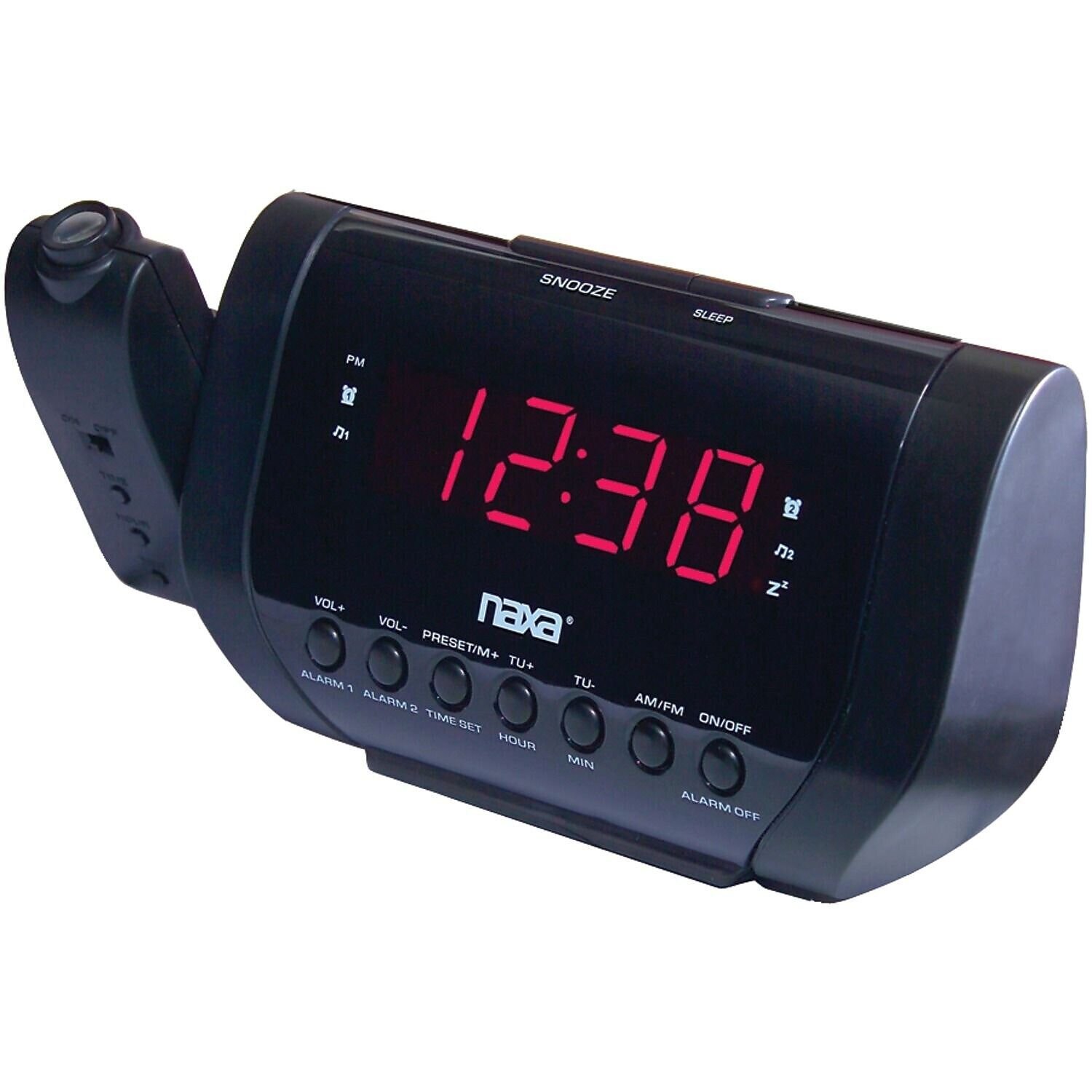 Naxa NRC-173 Projection AM/FM Dual Alarm Clock NAXNRC173