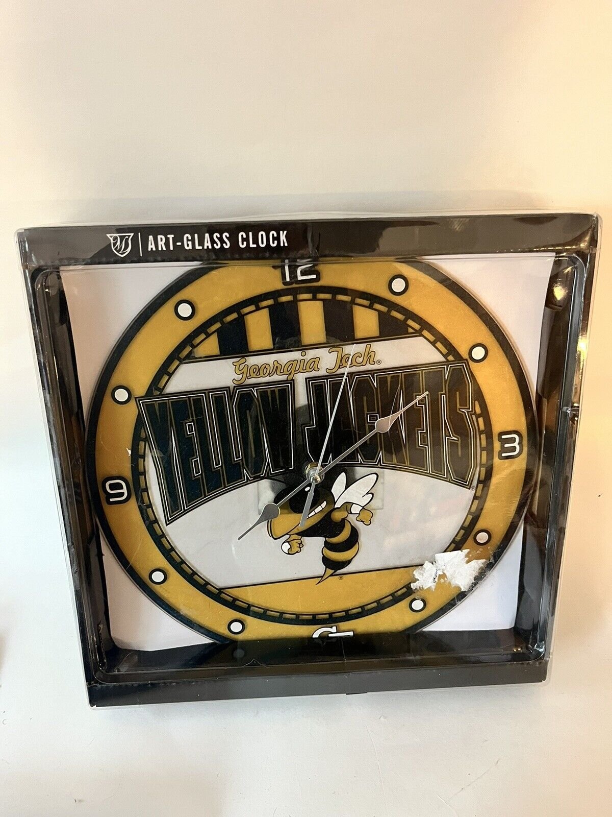 NCAA Georgia Tech Yellow Jackets Art Glass Clock