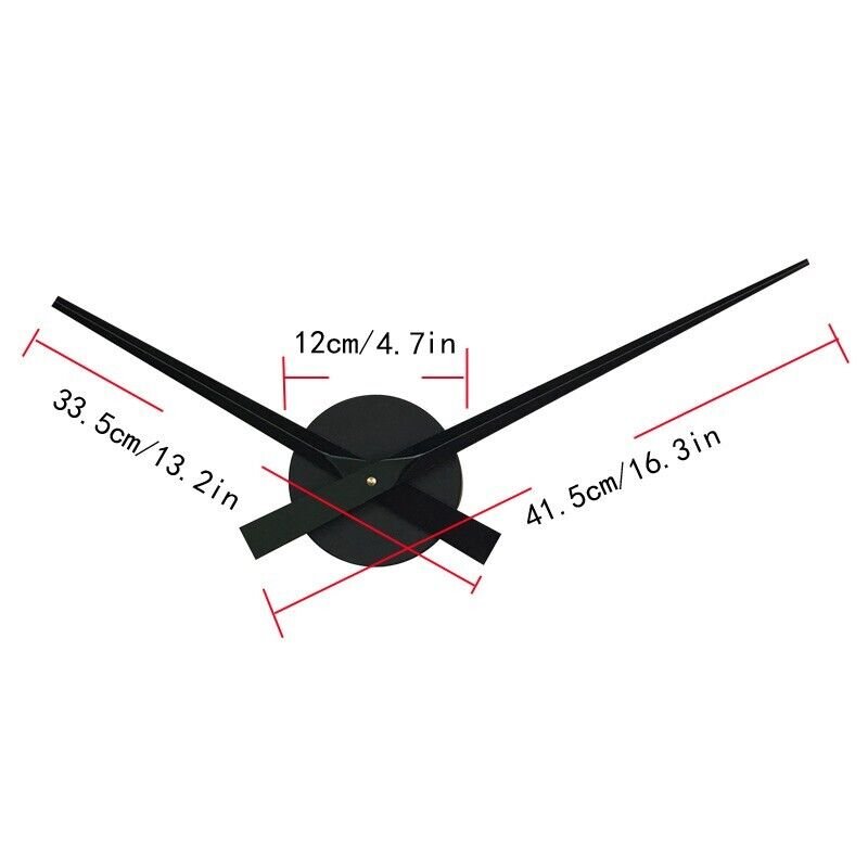 New 16-1/2" Long Clock Hands Large Wall Clock High Torque Quartz Movement Black