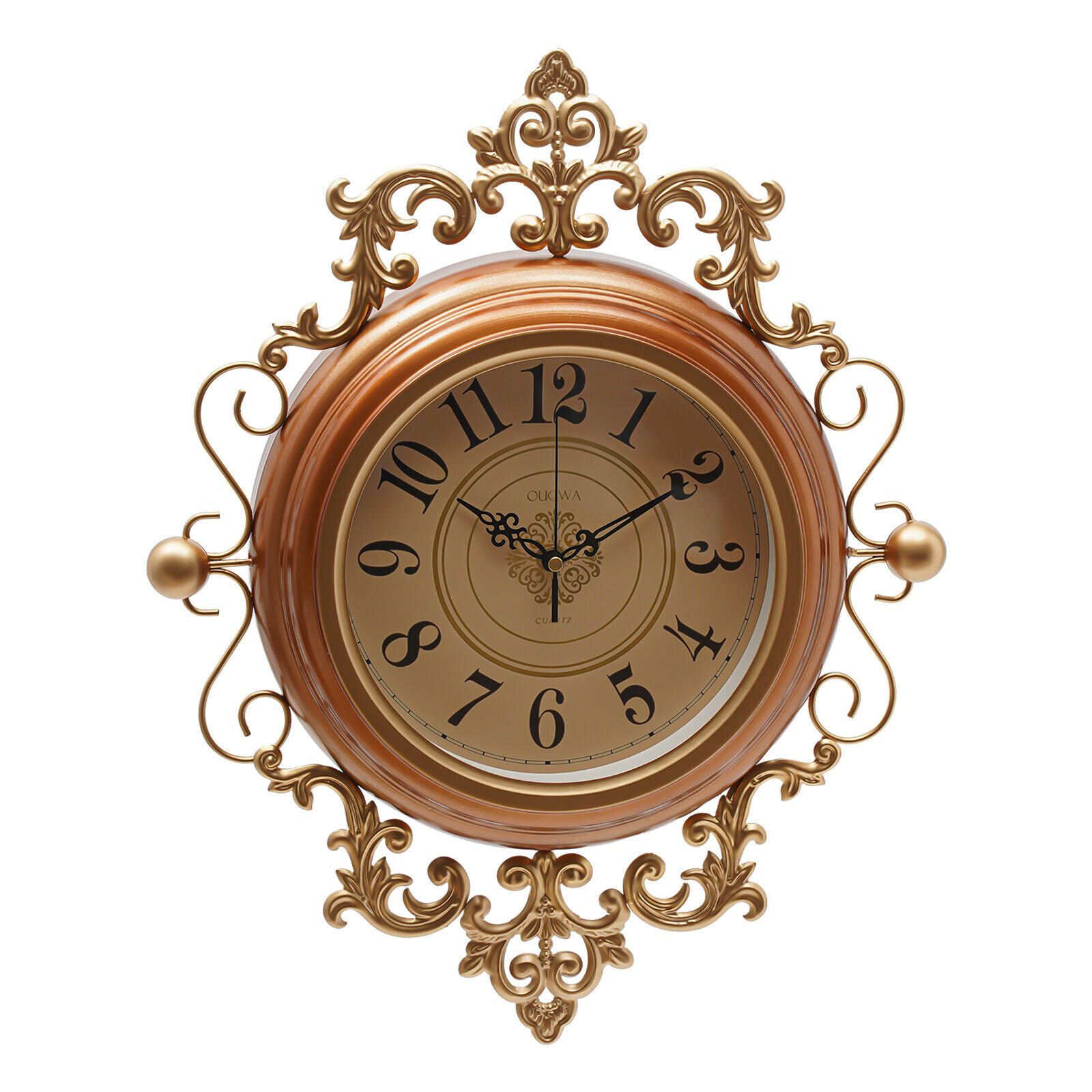 NEW 16inch Large Wall Clock Silent Modern Decorative Brown Wall Clocks