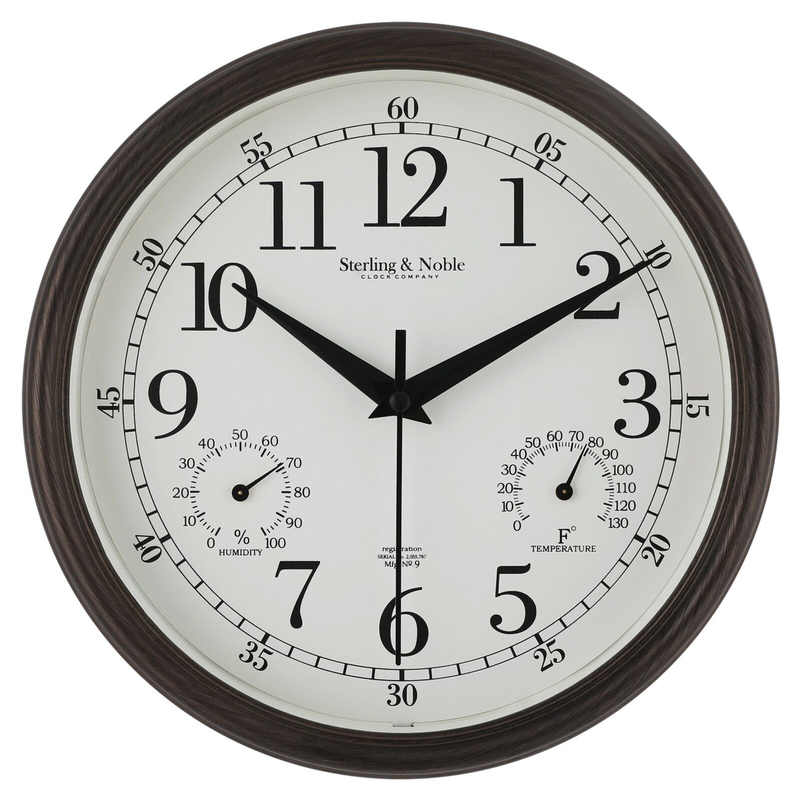 New 8.75" Indoor/Outdoor Antique Bronze Round Arabic Analog Wall Clock