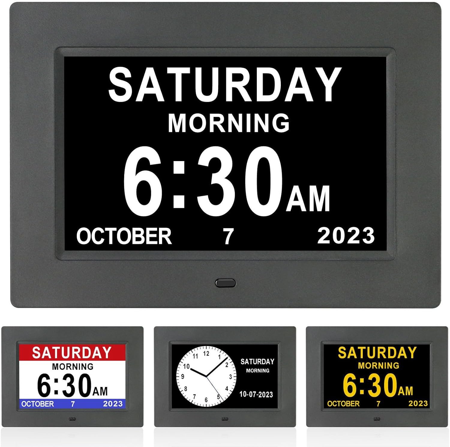 【Newest Version Digital Calendar Day Clocks for Seniors Clock with Day Black