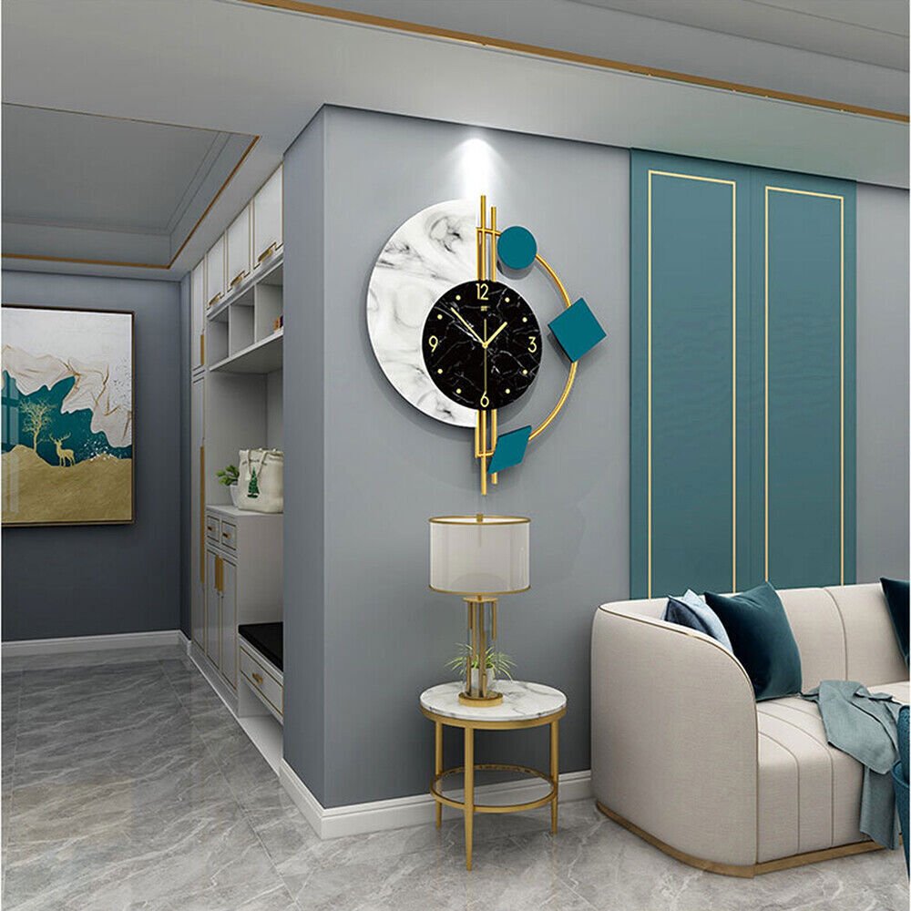 NEW Nordic Silenced Wall Clock Creative Living Room Luxury Clock Home Wall Decor