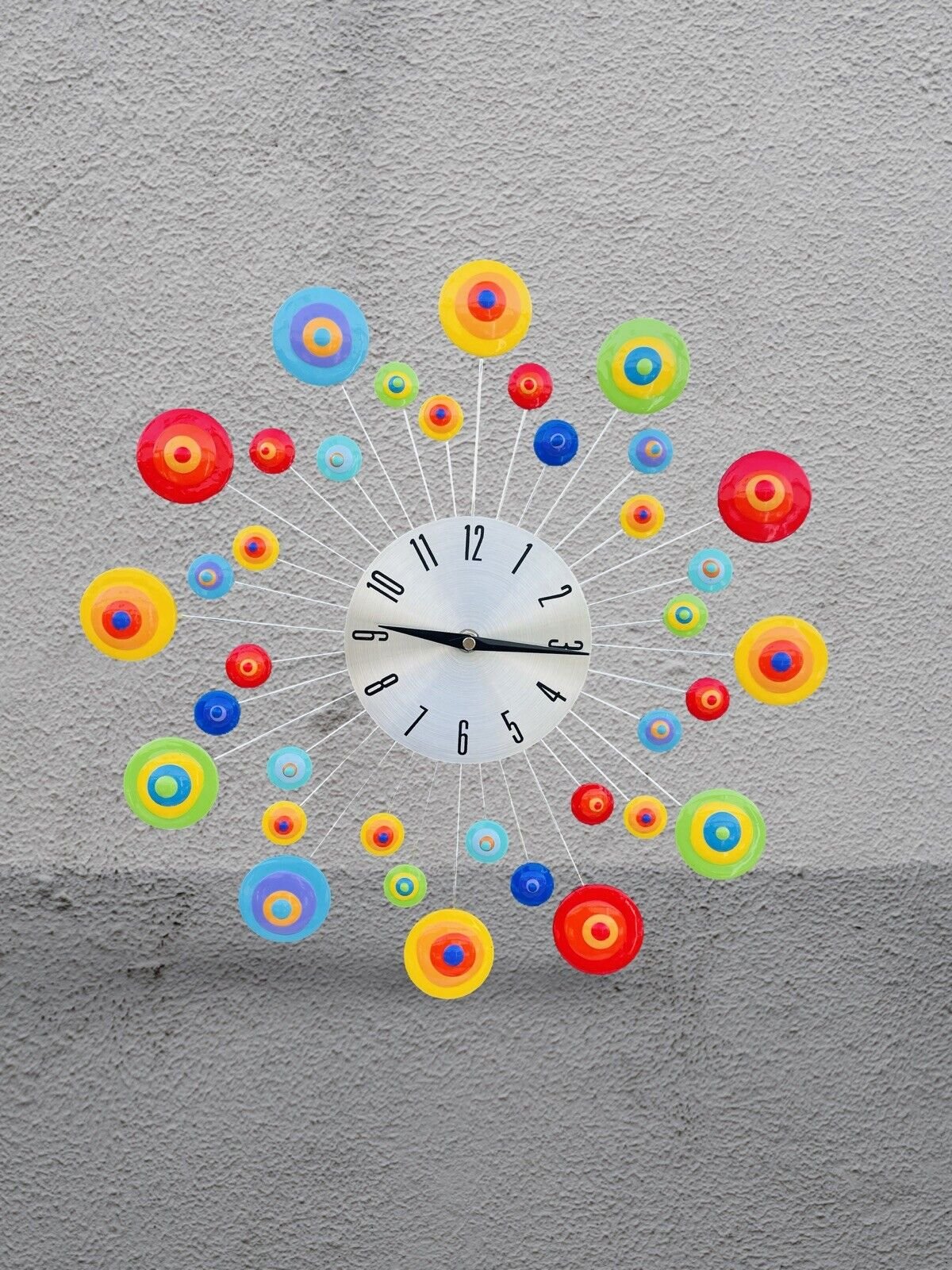 New Starburst Wall Clock w/Drops. Mid Century Modern