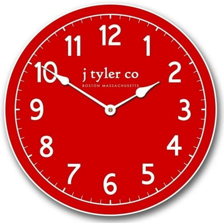 New Traditional Red Wall Clock | Beautiful Color, Silent Mechanism, Made in USA
