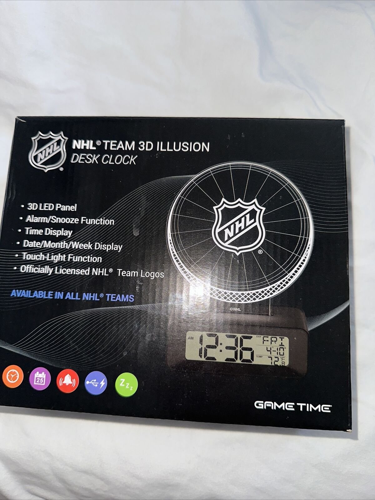 NHL Team 3D Illusion Desk Clock Tampa Bay Lightning
