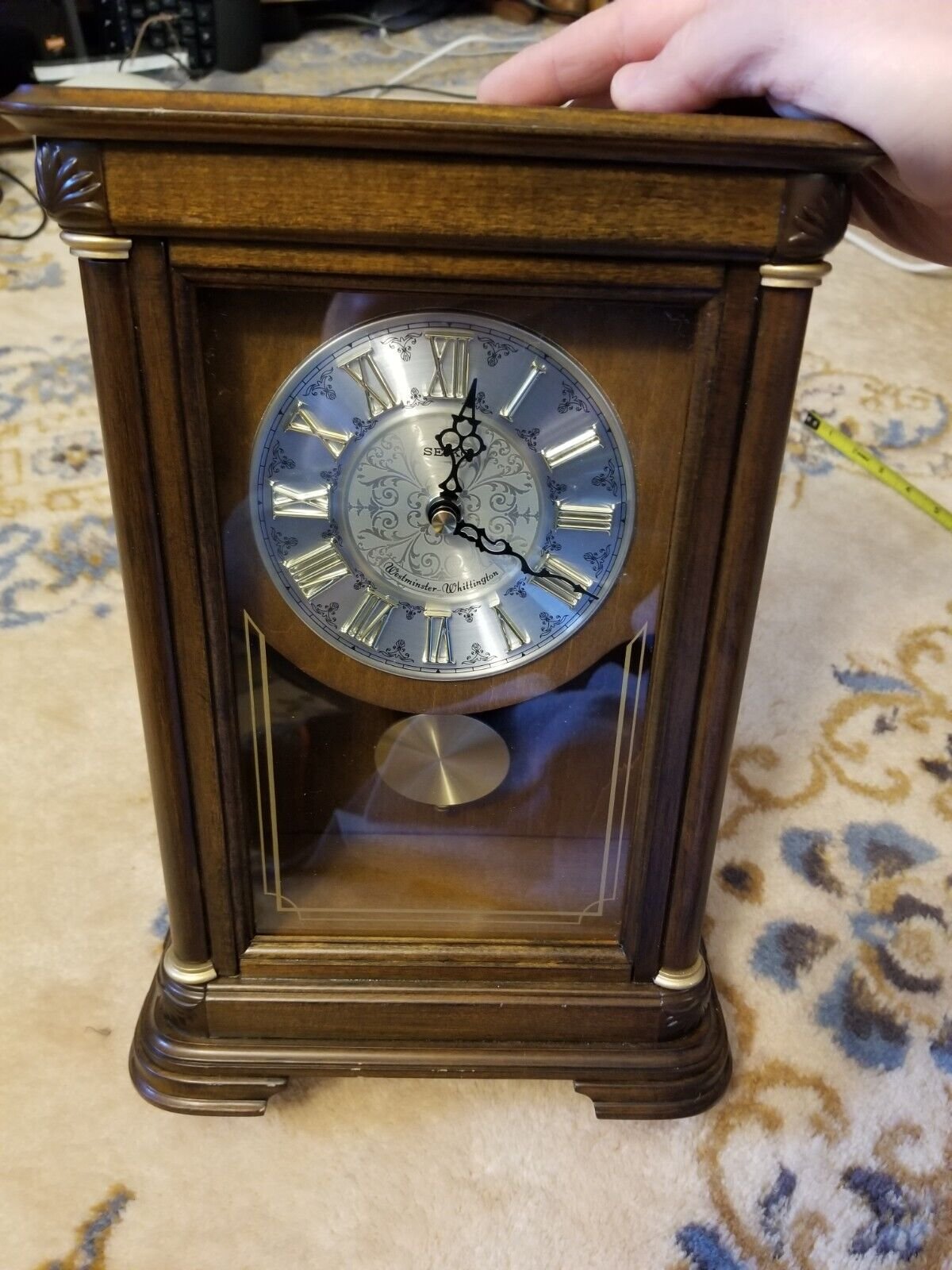 Nice! Seiko Westminster Mizuki QXQ008BL Quartz Dual Chime Pendulum Mantel Clock