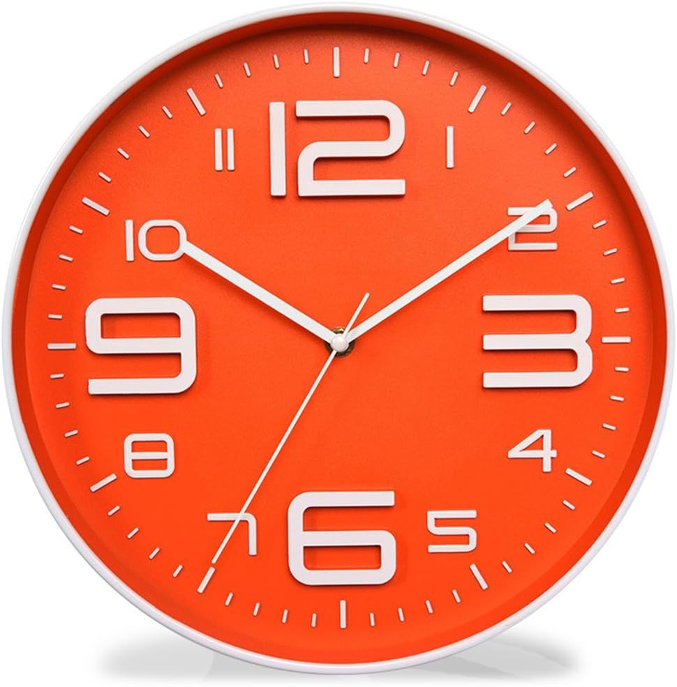 Non-Ticking Silent Quartz Wall Clock with Big 3D Number Modern Design Quiet Swee