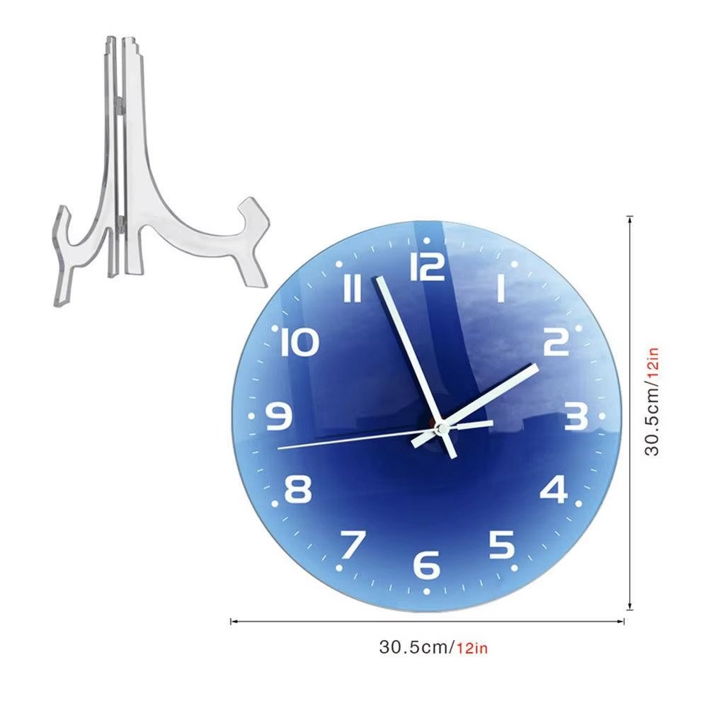 Nordic Yellow Sunset Glass Wall Clock Modern Romantic Luxury Silent Large Hangin