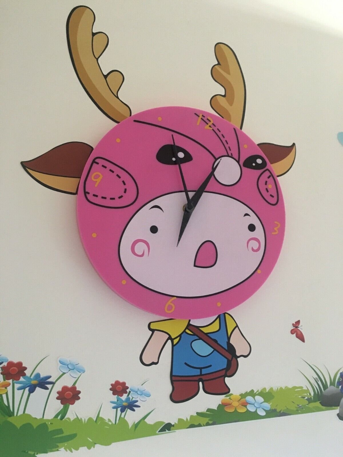 Nursery Room Wall Decor Sticker Kids with clocks