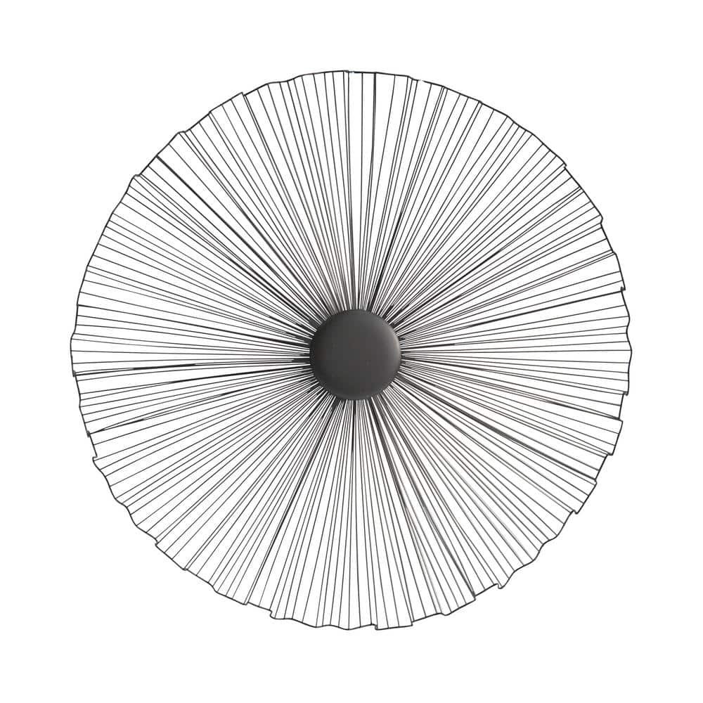 Oakley, Abstract Flower Wall Art With Handcrafted Metal in Black