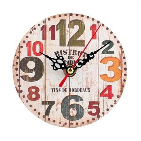 Oaqiey Clock Clearance! Vintage Style Silent Antique Wood Wall Clock C,1Pc Clock