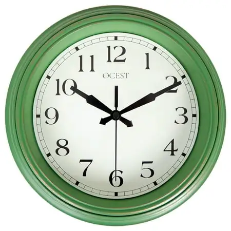 OCEST Retro Wall Clock 9 Inch Green Kitchen Wall Clock Round Silent Non Ticking Battery Operated Quality OCEST Retro Wall Clock 9 Inch Green Kitchen Wall Clock Round Silent Non Ticking Battery Operated