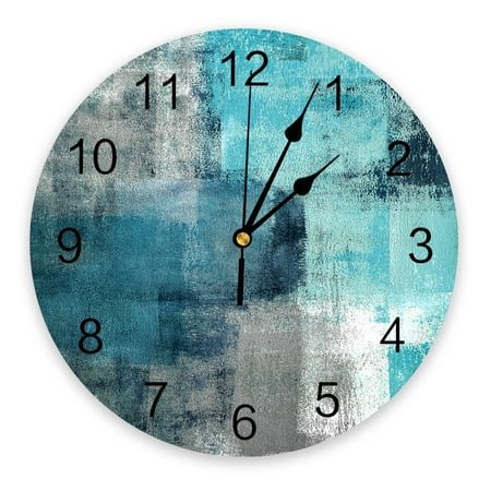 Oil Painting Abstract Geometric Bedroom Wall Clock Large Modern Kitchen Dinning Round Wall Clocks Living Room Watch Home r