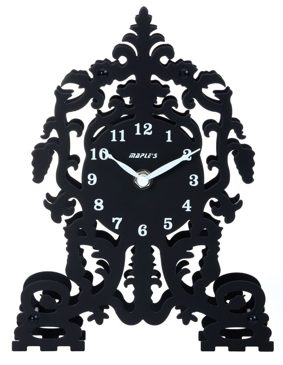 On Sale! Maple's Ornate Cathedral Silhouette Metal Table Clock - AMbx12A