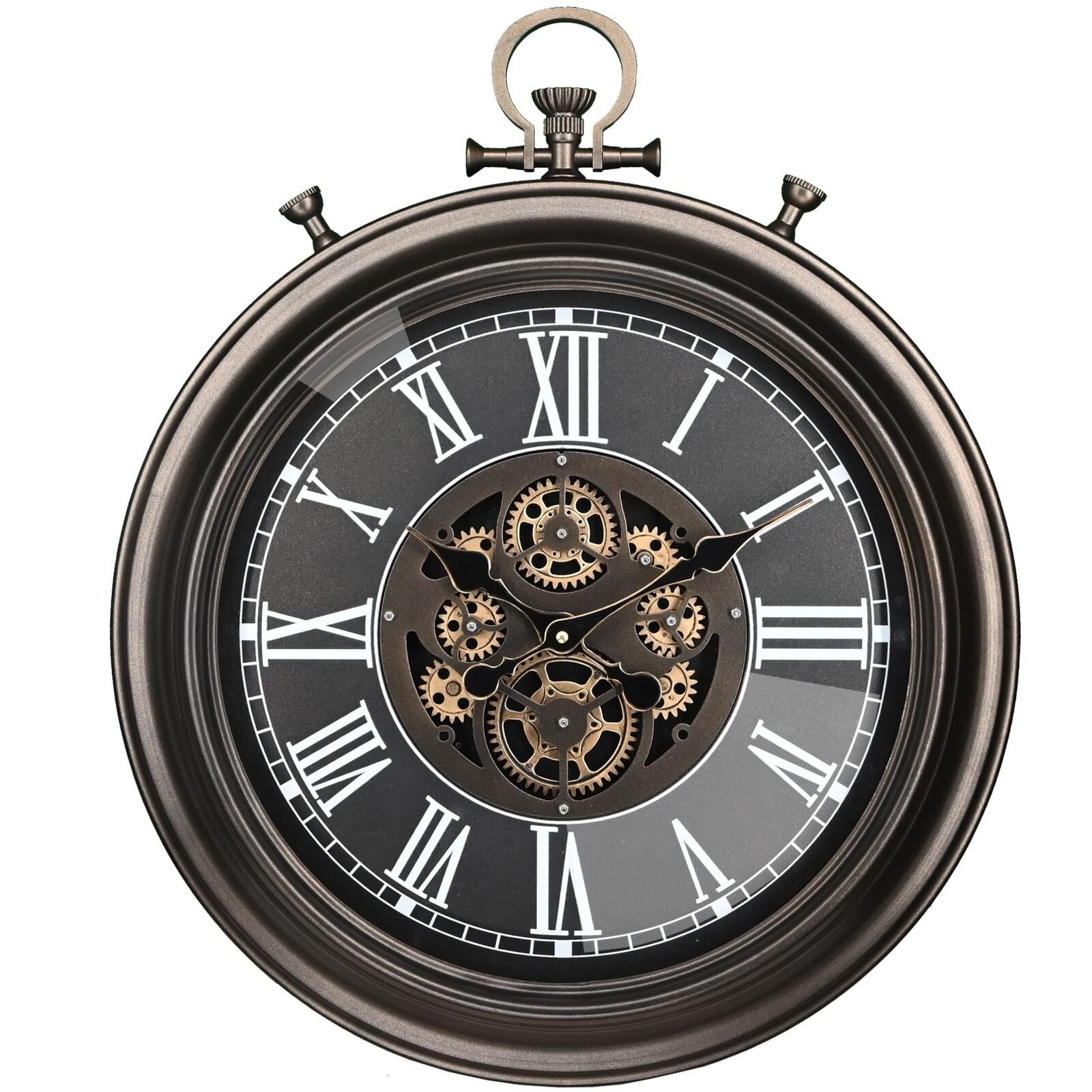 Original Moving Gear Large Wall Clock 18 * 21": Vintage Industrial Pocket Wat...