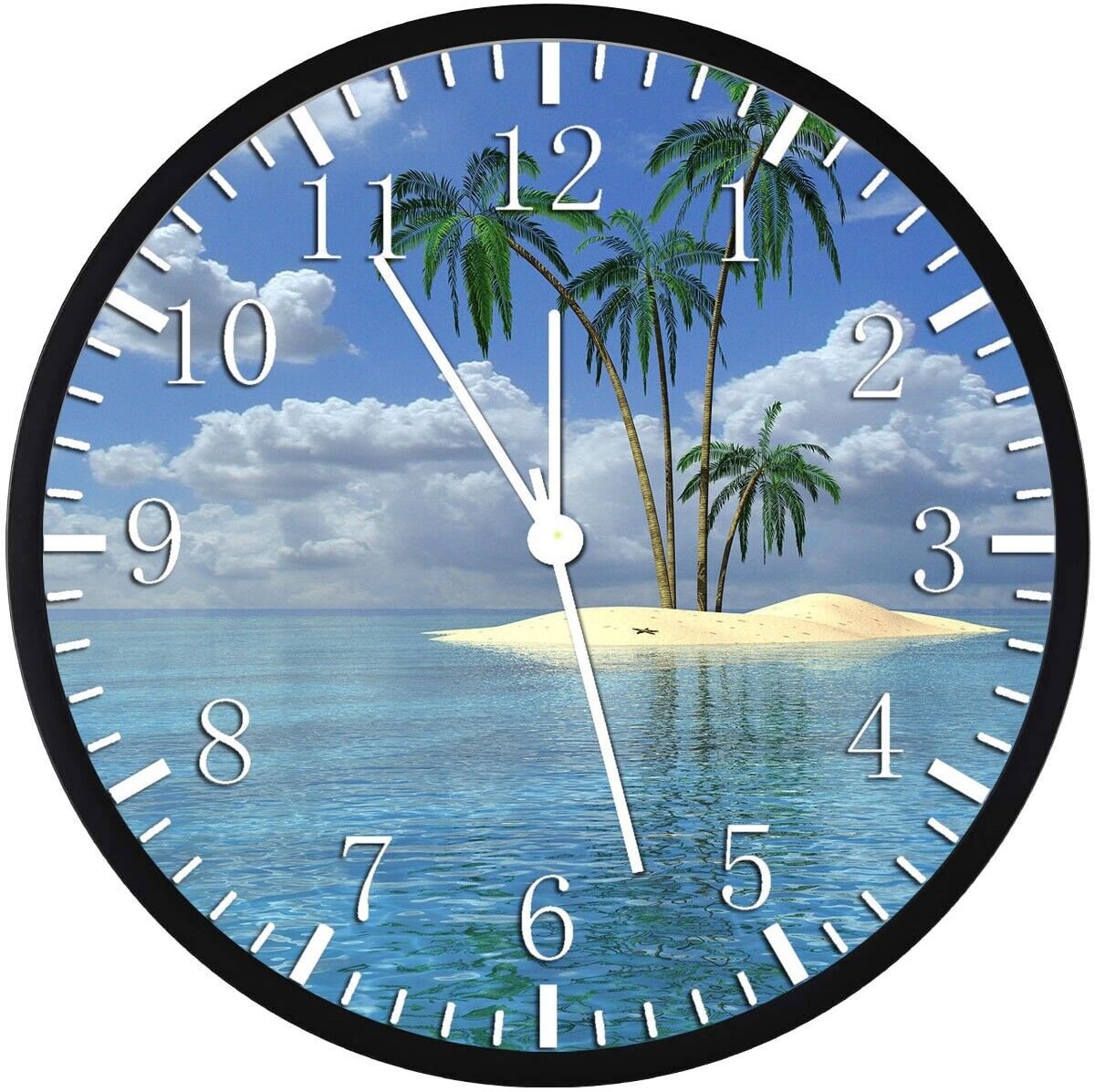Palm Tree Beach Wall Clock 12" Large Personalized option with adding names X27