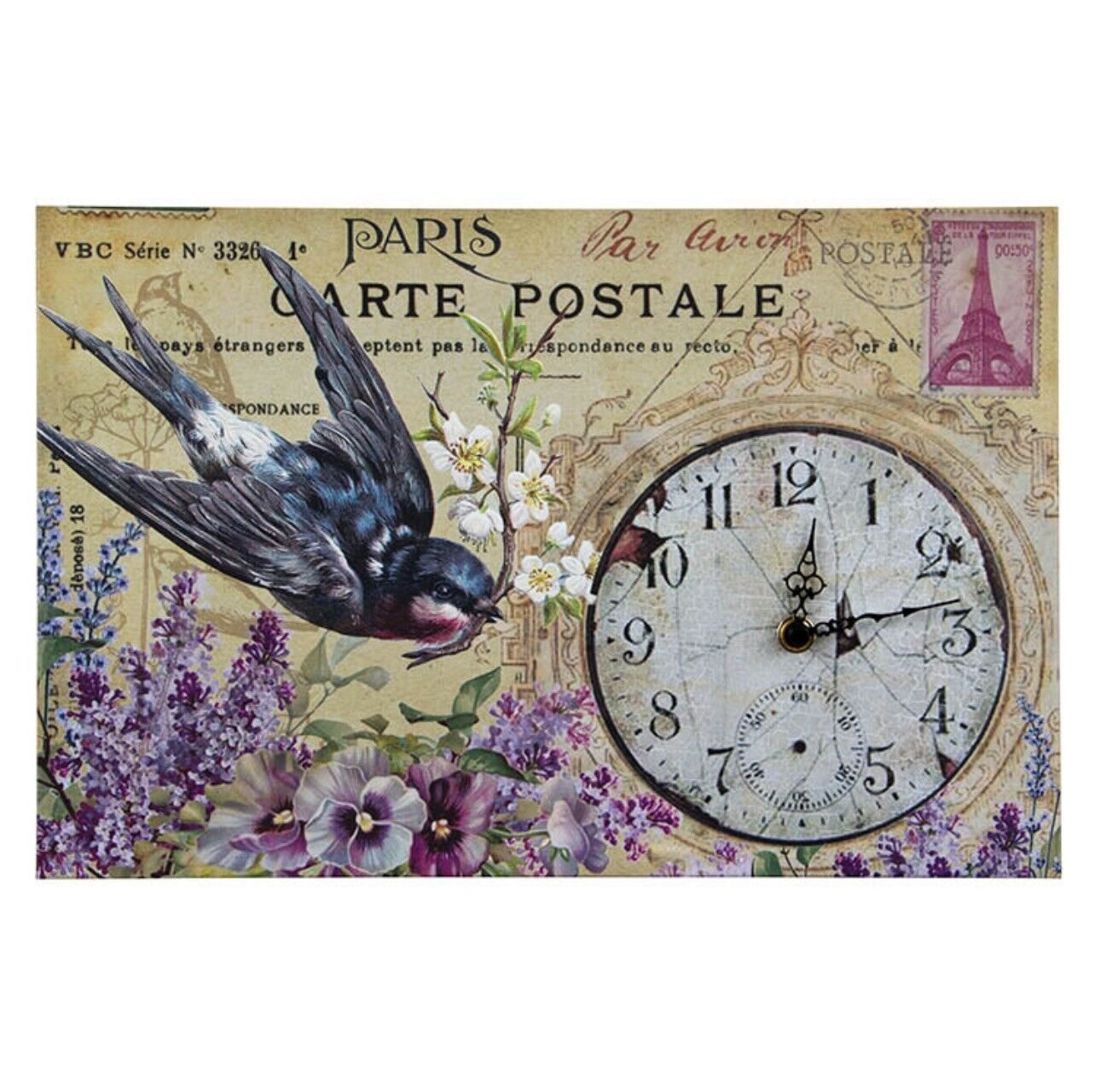 Paris Postcard Battery Operated Wall Clock