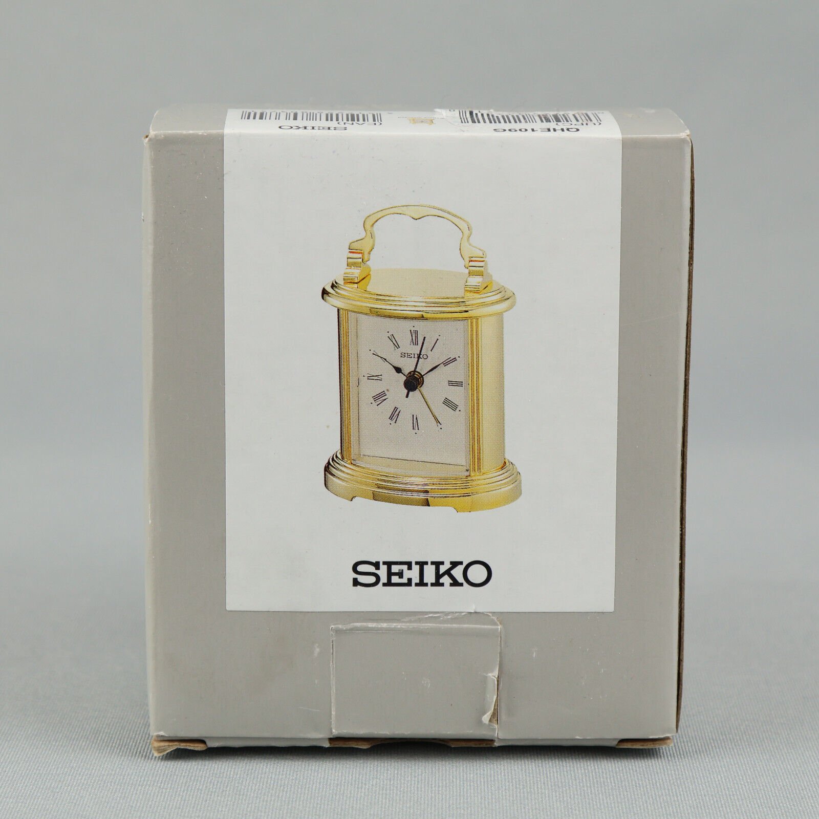 Peyton Carriage Alarm Clock Seiko 4" - Gold QHG109G New Open Box