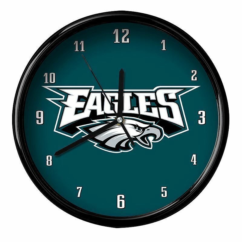 Philadelphia Eagles Logo on 12" Round Wall Clock by WinCraft
