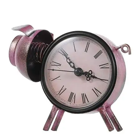 Pig Shape Clock Desktop Clock Decorative Clock Pig Shape Clock Desktop Clock Decorative Clock Home Decor (without Battery) image