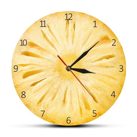Pineapple Fruit Slice Hanging Clock Wall Art r Modern Colorful Fruit Shop Boss Kitchen Time Clock