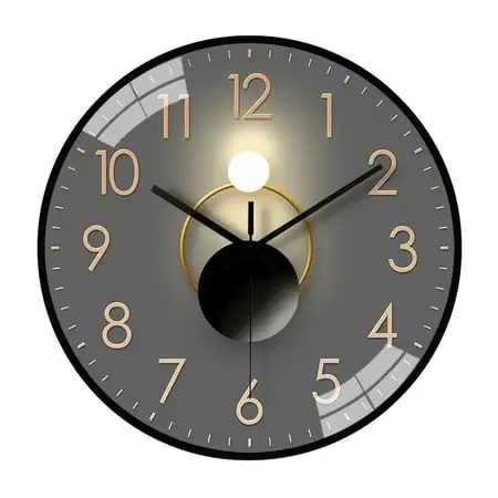 Pnellth 8 Inch Modern Wall Clock Silent Non Ticking Battery Operated Wall mounted Clock Living Room