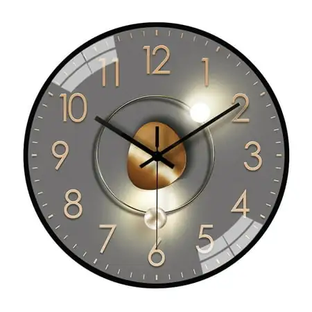 Pnellth 8 Inch Modern Wall Clock Silent Non Ticking Battery Operated Wall mounted Clock Living Room