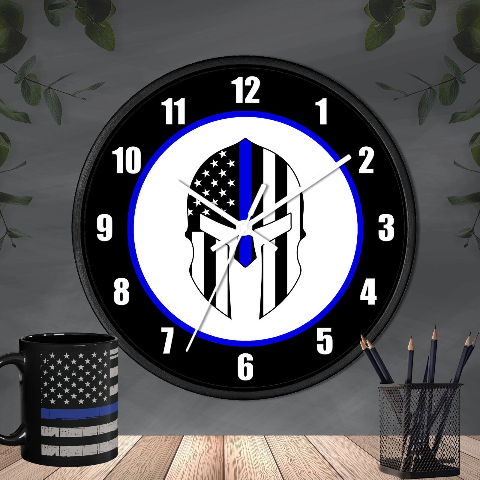 Police #10 - 10" Wall Clock - Thin Blue Line Cop Officer Law Enforcement Gift