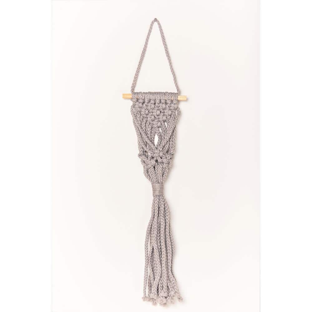 Polypropylene Small Gray Macrame Wall Planter