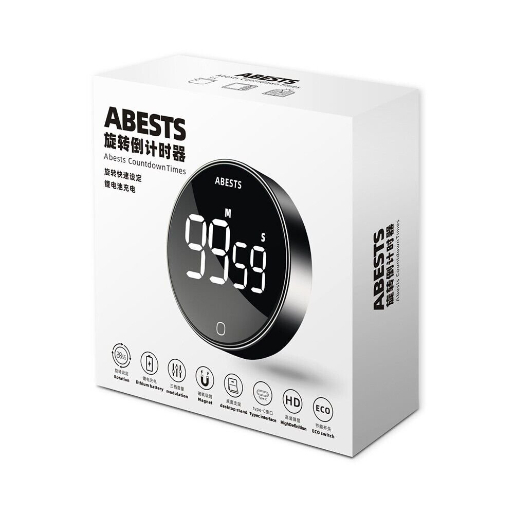 Portable Digital Timer with Magnetic Feature for Cooking and Showering