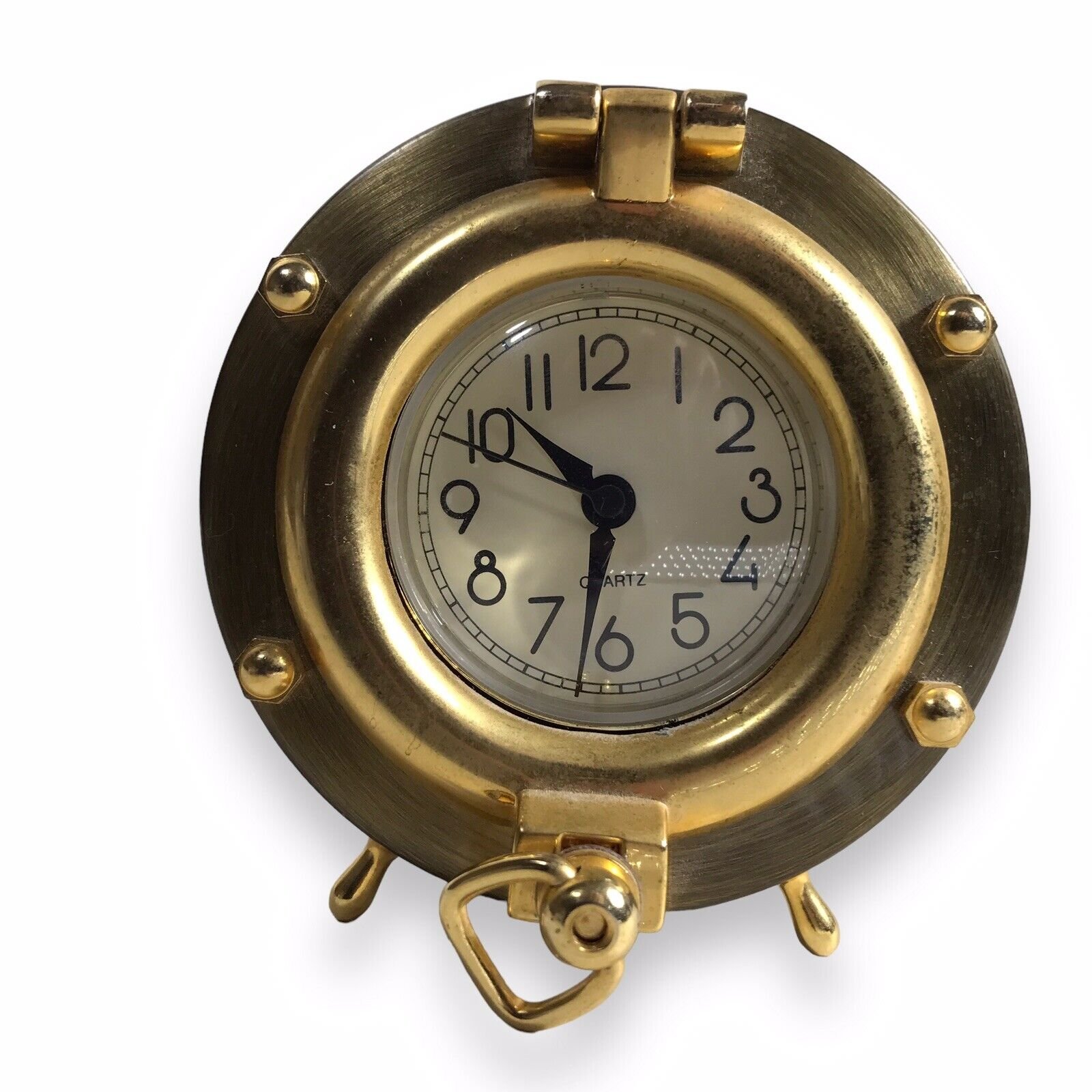 Porthole Desk Clock Quartz Nautical Ship Sailing Fishing Boating Gift 3.75”